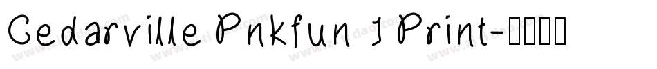 Cedarville Pnkfun 1 Print字体转换